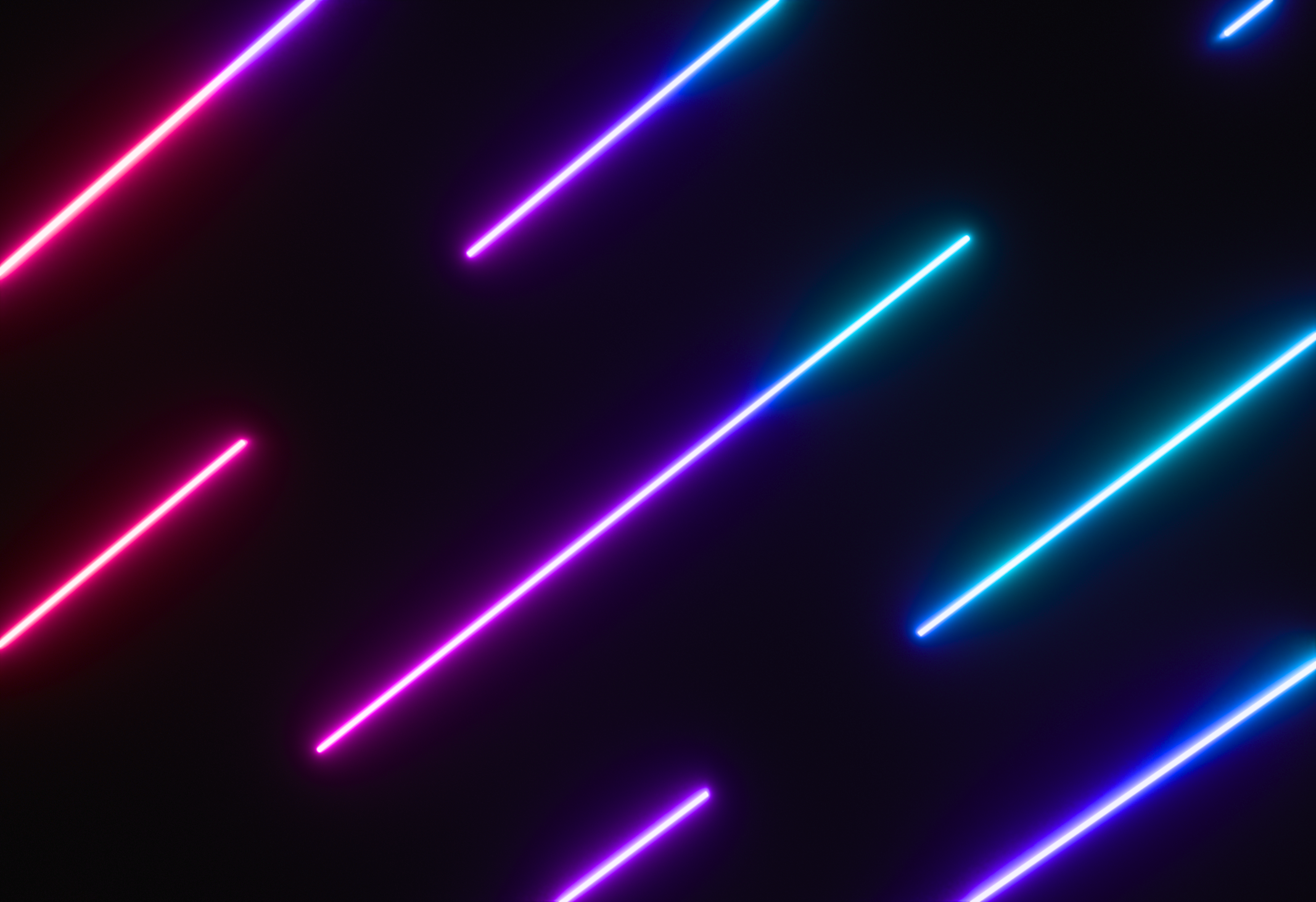 Stratus parallel light rows in cyan, pink and purple